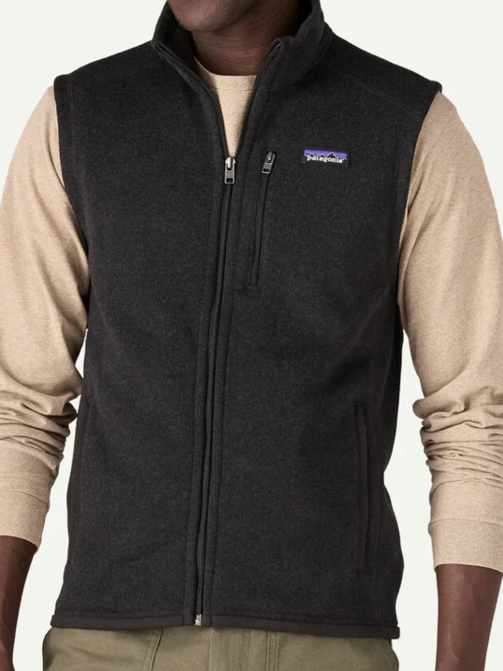 Patagonia Black Men's Full-Zip Better Sweater Vest, XXL